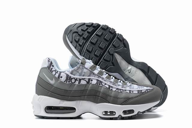 Nike Air Max 95 Men's Shoes Grey White-15 - Click Image to Close